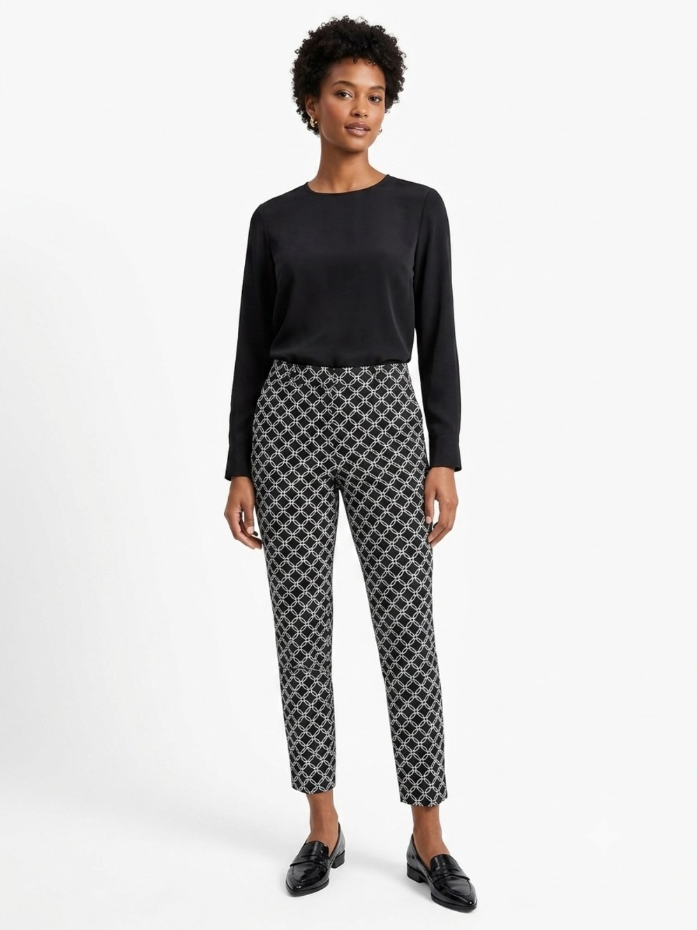 Worthington Black & White Geometric Print Girls' Leggings